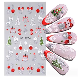 Christmas 5D  Snowflake Elk Nail Stickers